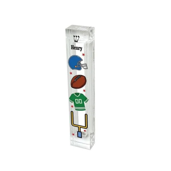 Football Mezuzah - Personalized Boys Room Mezuzah with or without name