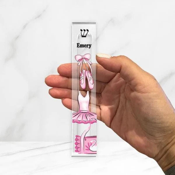Ballet Mezuzah - Personalized Ballerina Dancer Mezuzah with or without name
