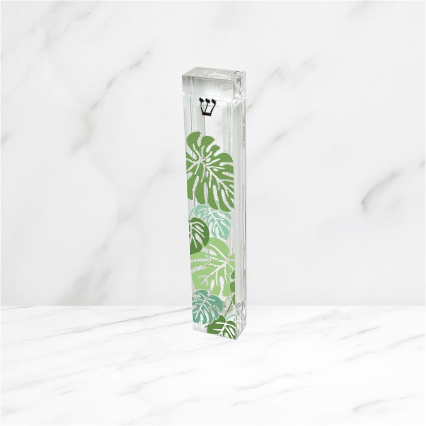 Monstera Leaf Mezuzah - Acrylic Mezuzah - with or without name
