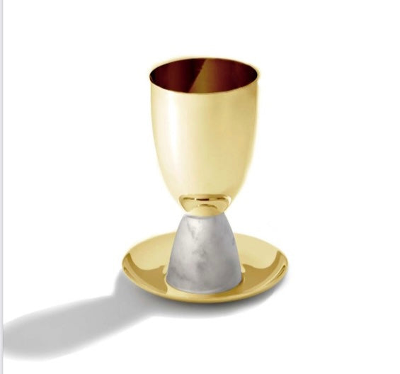 Judaica Kiddush Cup | Marble & Gold