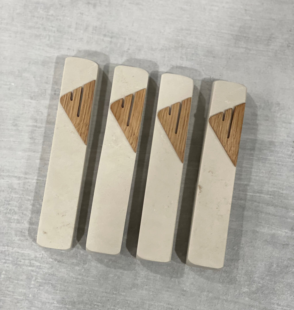 Beige Mezuzah | Oak Shin