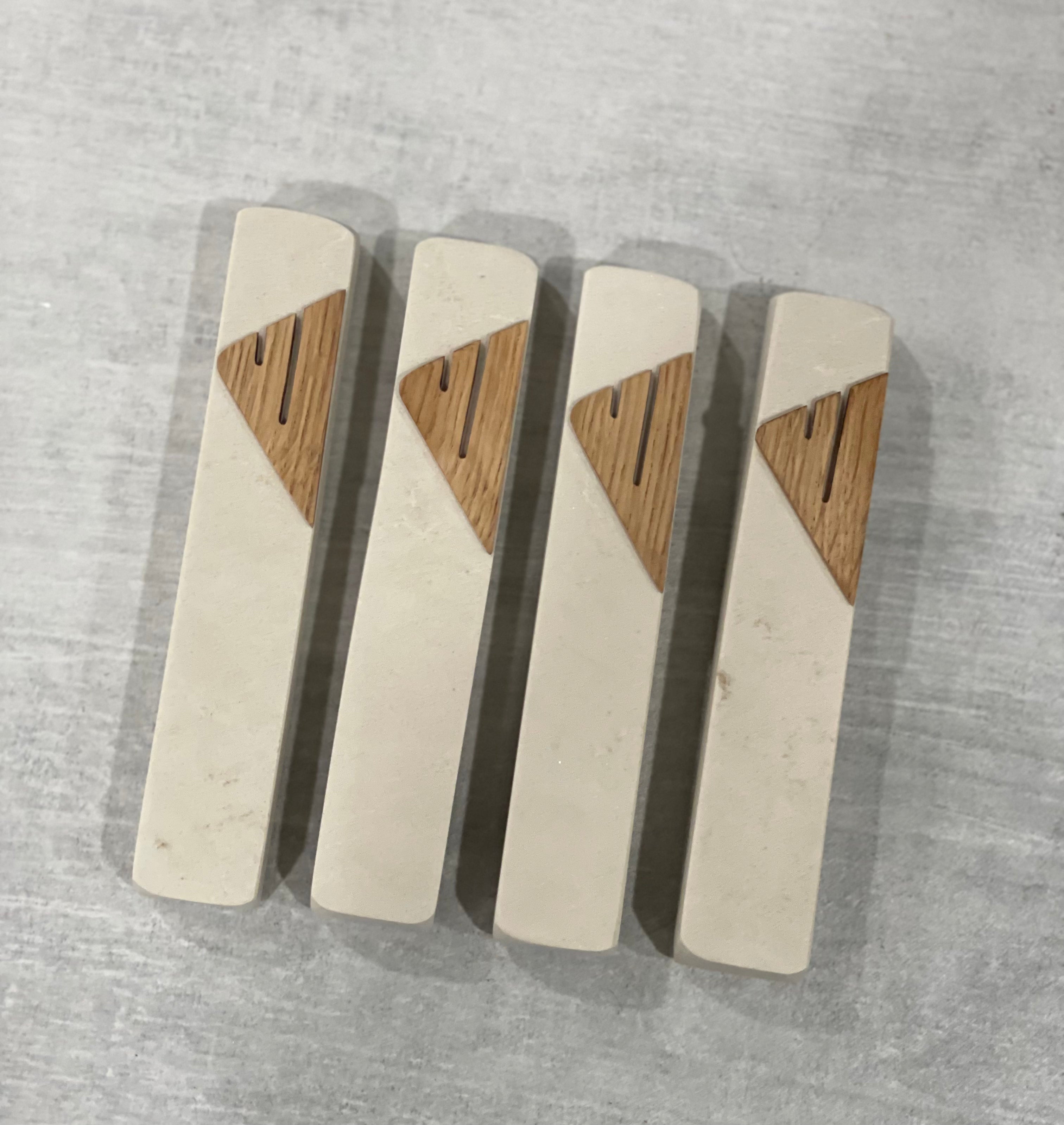 Beige Mezuzah | Oak Shin