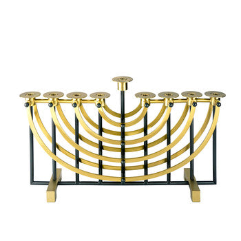 Ricci Black & Gold Hanukkah Menorah