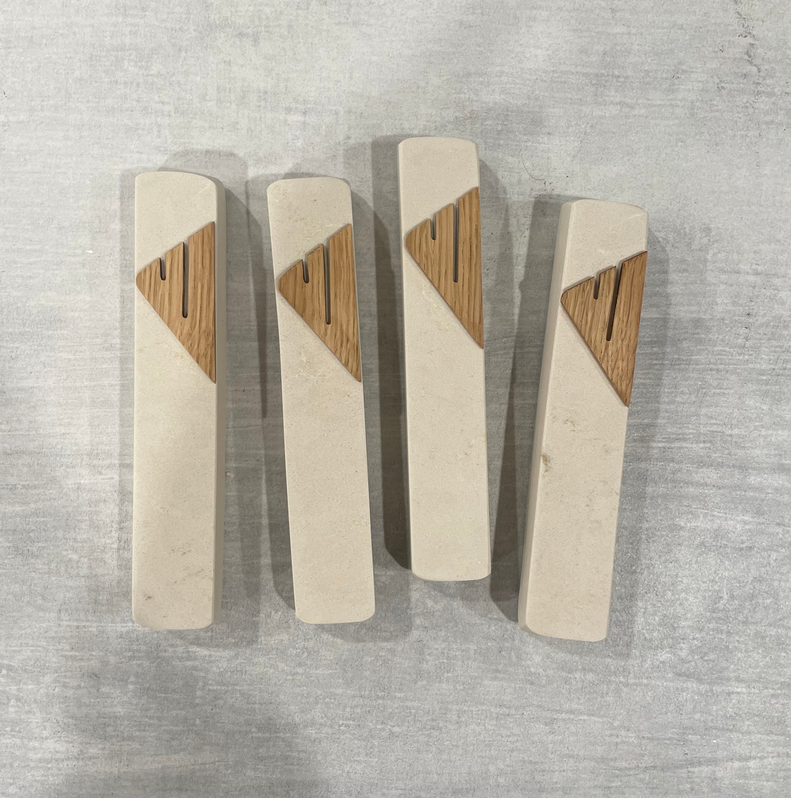 Beige Mezuzah | Oak Shin