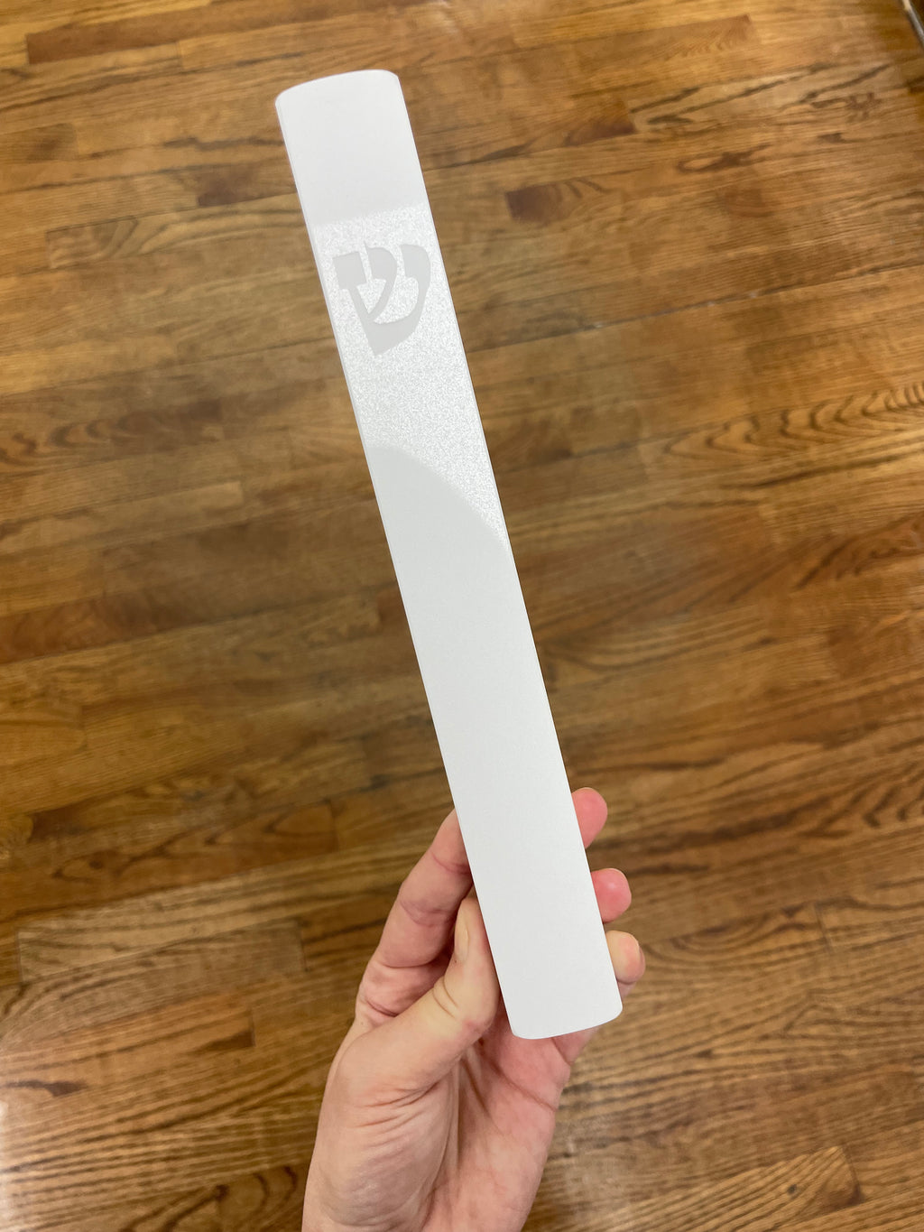 Chalk white Mezuzah | Engraved Shin