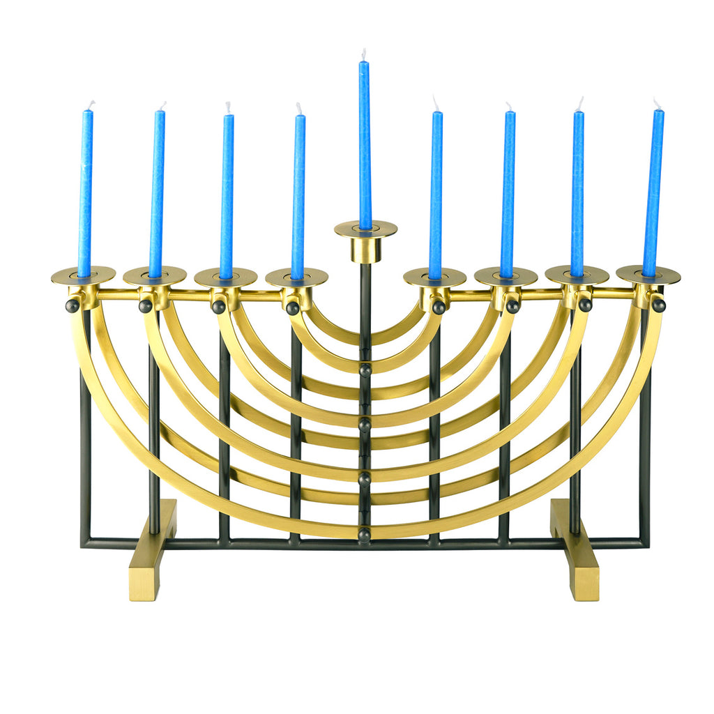 Ricci Black & Gold Hanukkah Menorah