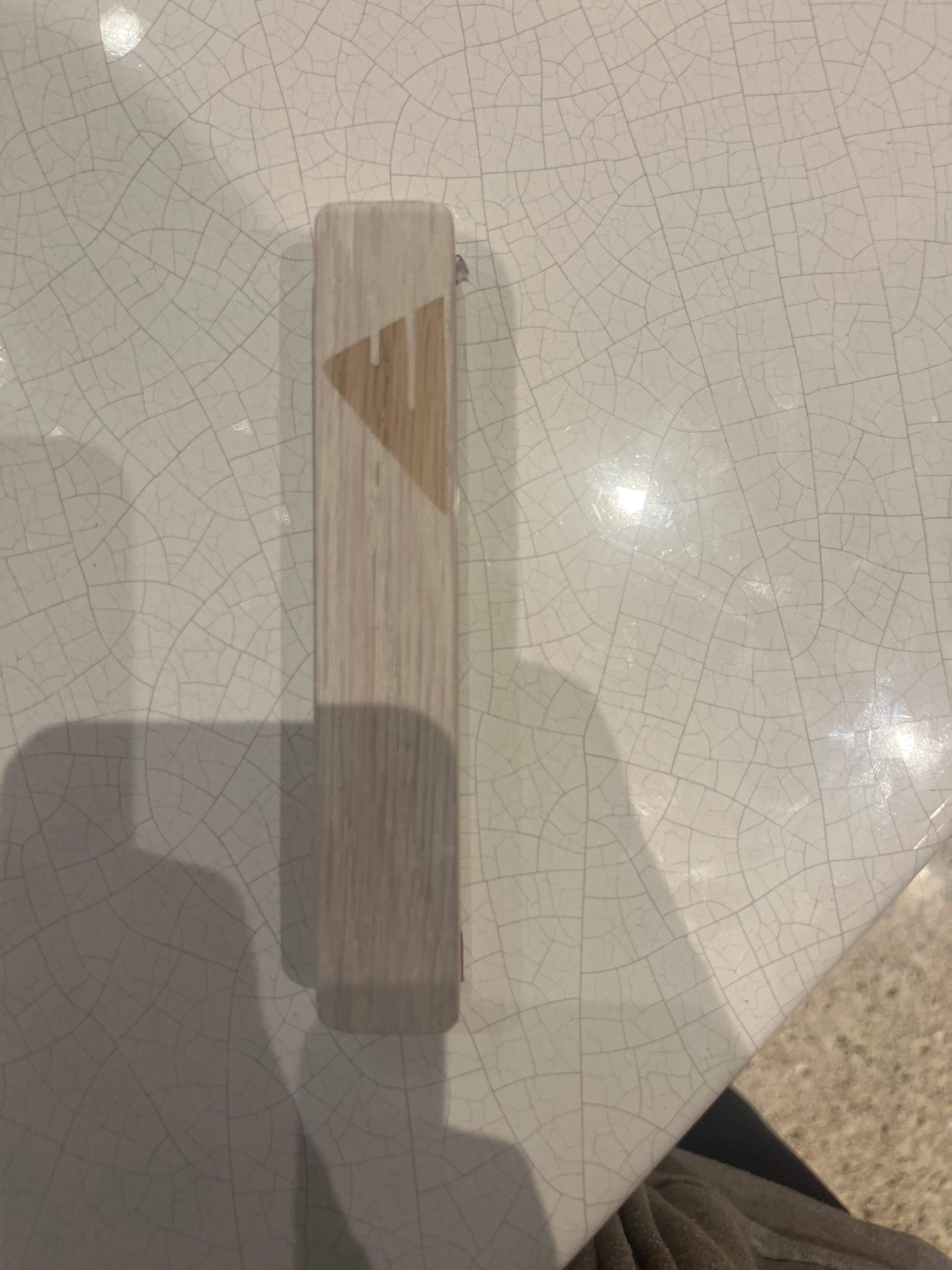 Whitewashed Oak mezuzah | engraved modern shin