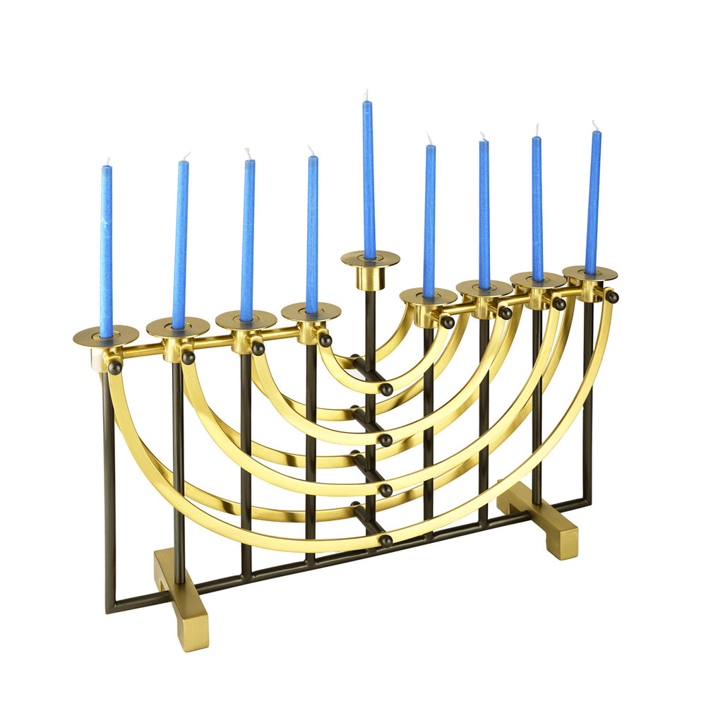 Ricci Black & Gold Hanukkah Menorah