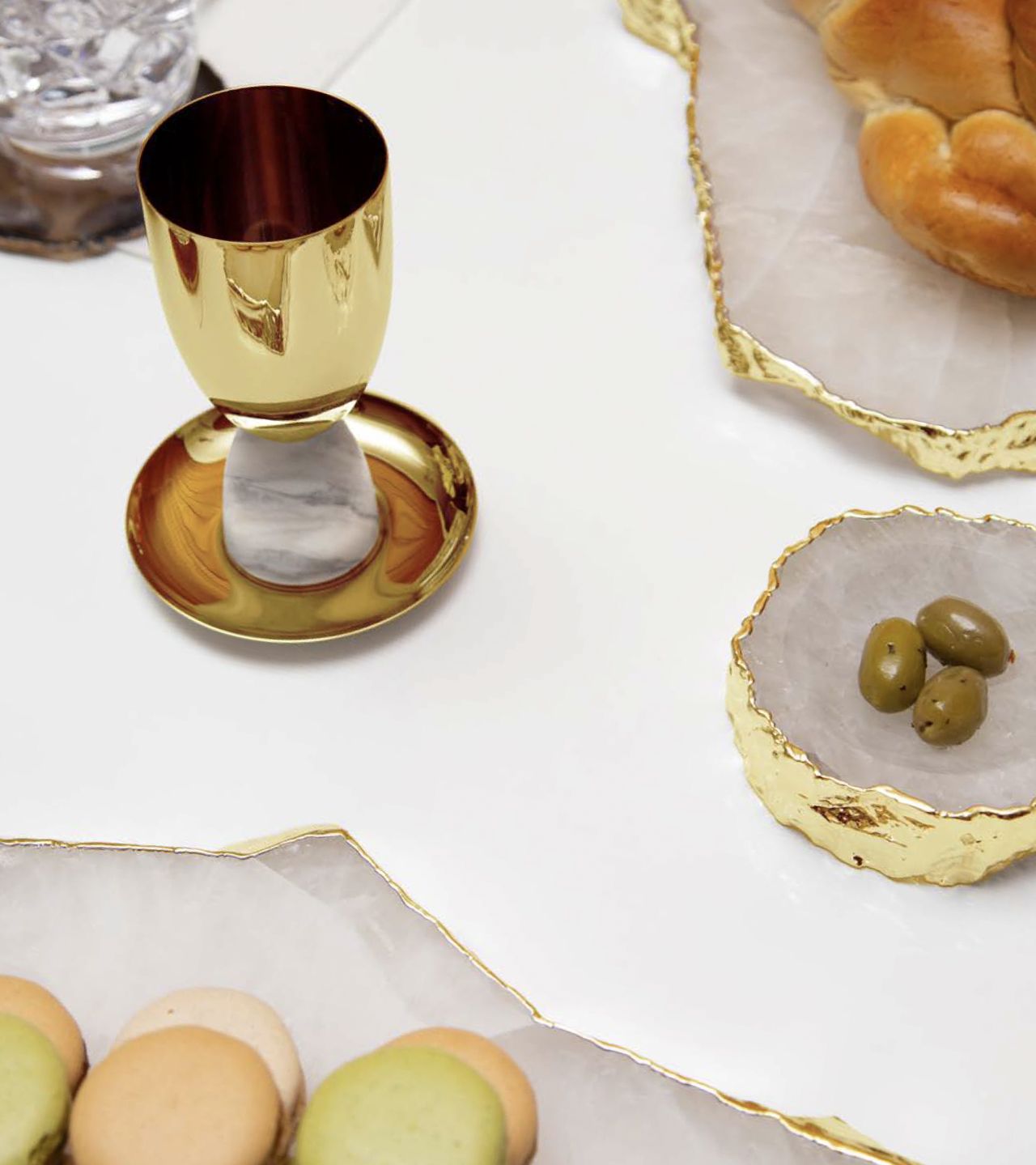 Judaica Kiddush Cup | Marble & Gold