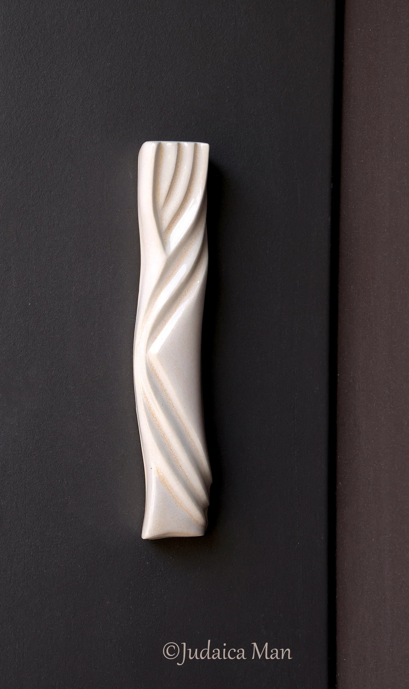 Ceramic mezuzah case "Kalah- Bride" cream color