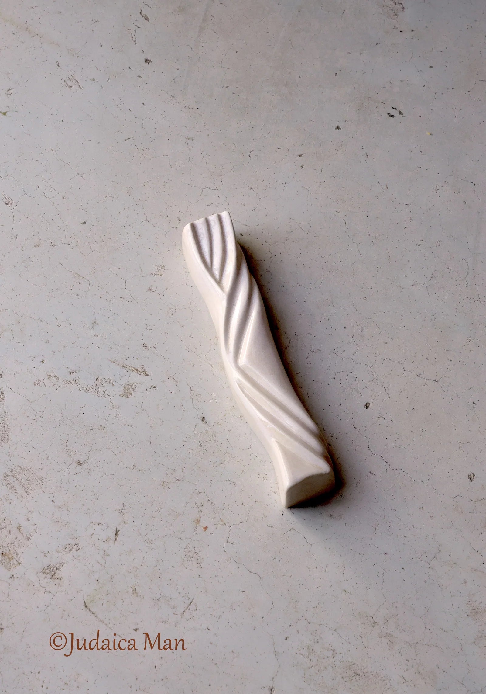 Ceramic mezuzah case "Kalah- Bride" cream color