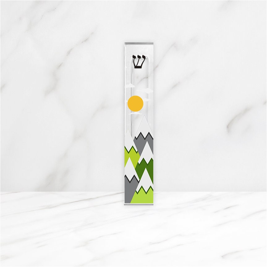 Mountain Theme Mezuzah - with or without name