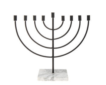 Wire Menorah With Swirl Base
