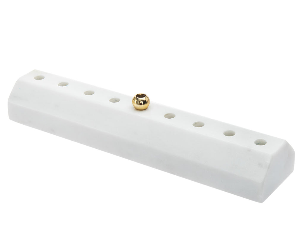 Faceted Marble Menorah