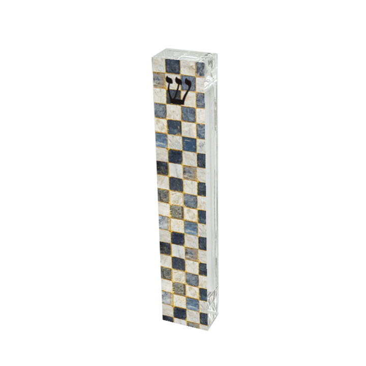 Mezuzah - Checkerboard Mezuzah - Neutral Colors