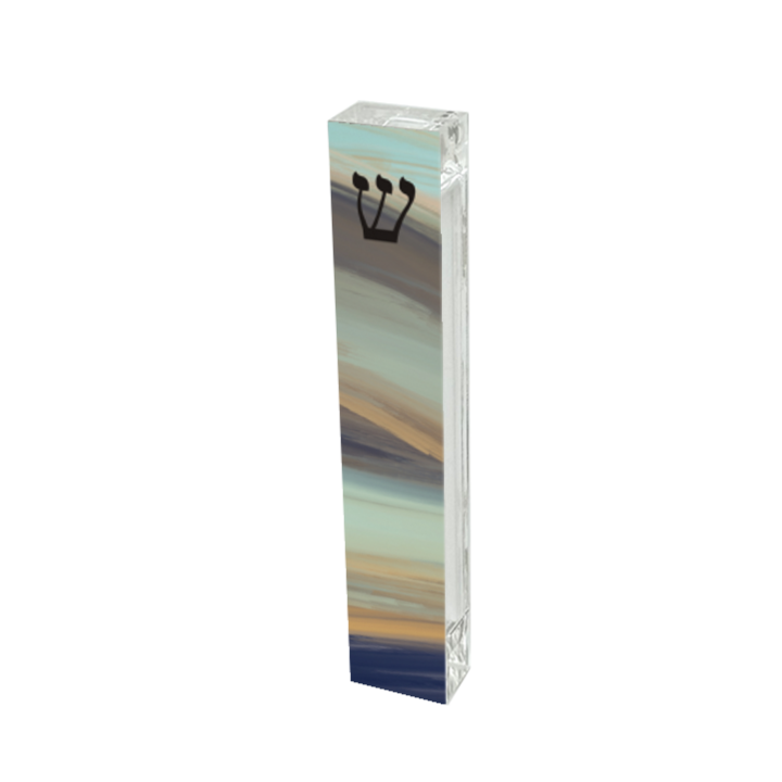 Mezuzah - Acrylic Mezuzah - Hand painted look - with or without name