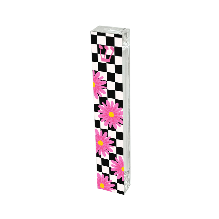 Mezuzah - Daisy Checkerboard Mezuzah - With or without name