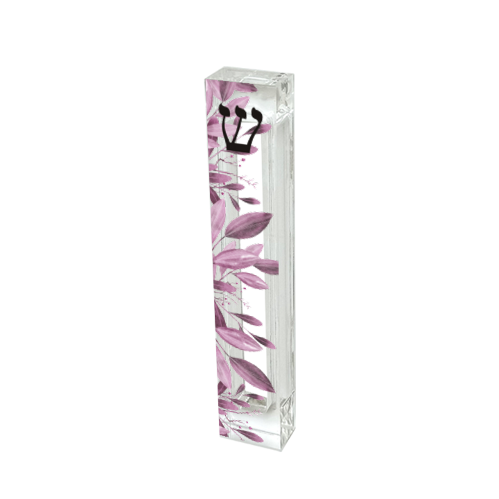 Mezuzah - Purple Floral Mezuzah - With or without name