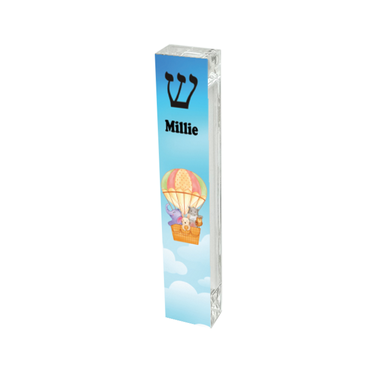 Kid's Mezuzah - Hot Air Balloon - With or without name