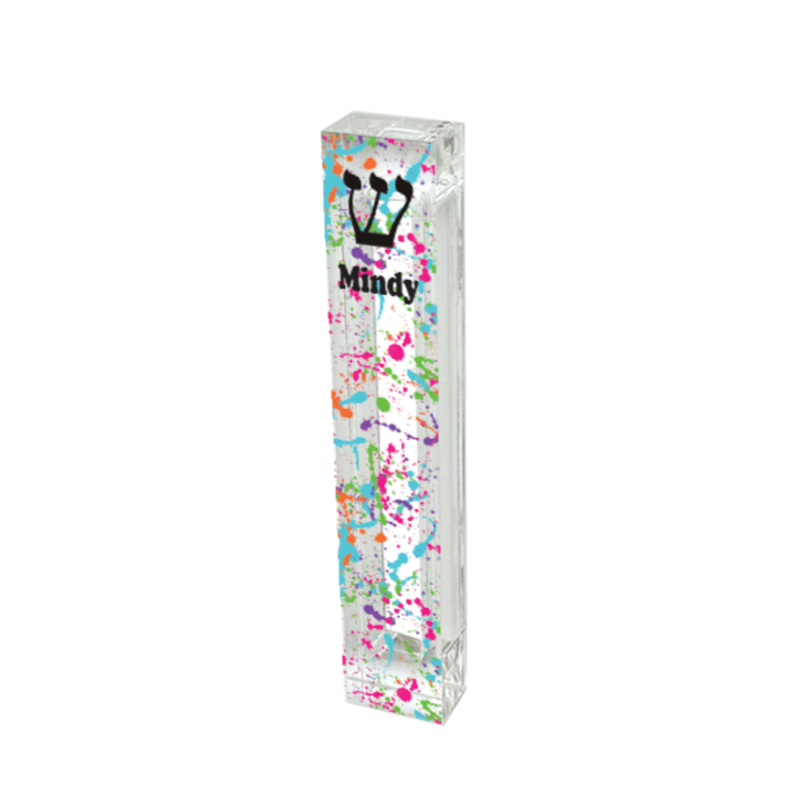 Splatter Paint Mezuzah - With or without name