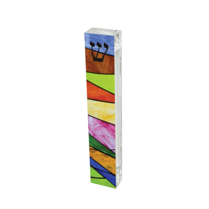 Mezuzah - Colorful Stained Glass Look Mezuzah - Acrylic Mezuzah