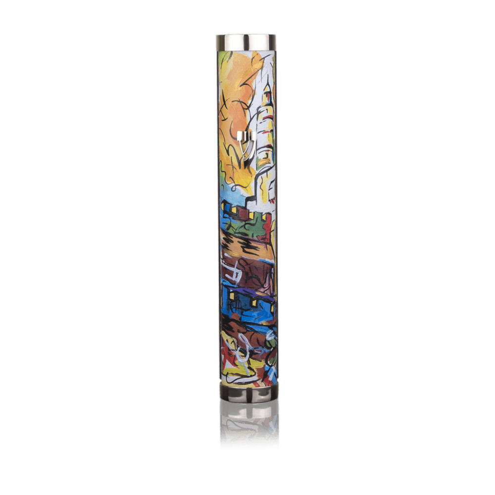 Case for Mezuzah “Jerusalem” Tower of David in abstraction Art Collection