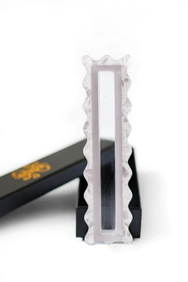 Taupe Terrazzo Scalloped Mezuzah