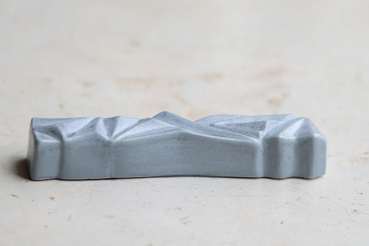 Ceramic mezuzah "Diamond" Blue stone color