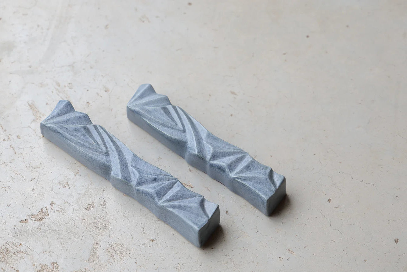 Ceramic mezuzah "Diamond" Blue stone color