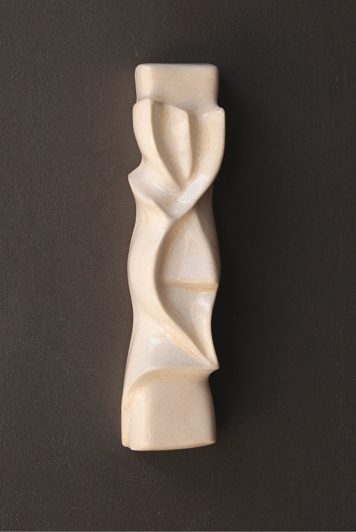 Ceramic Cream mezuzah "Shema"
