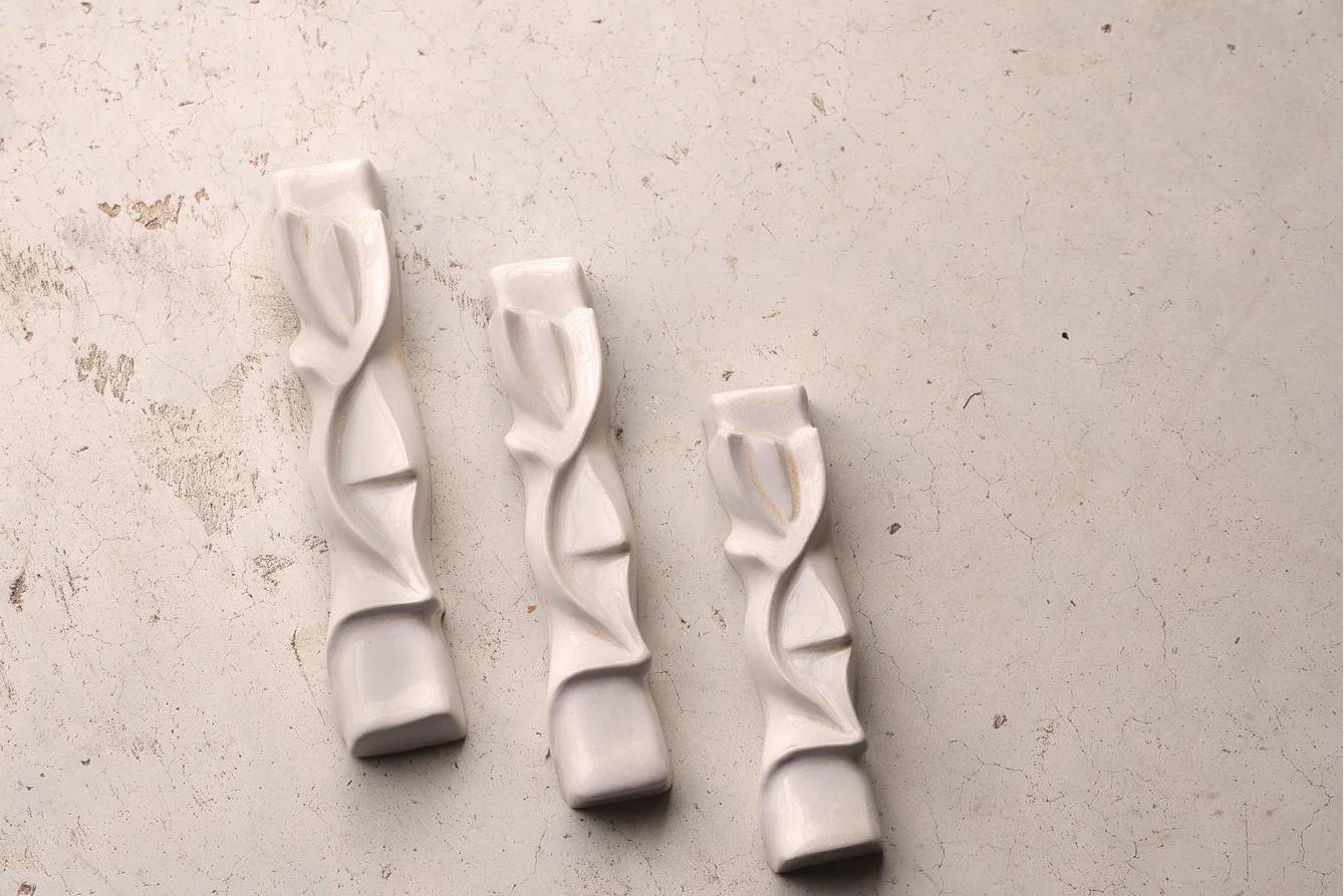 Ceramic Cream mezuzah "Shema"