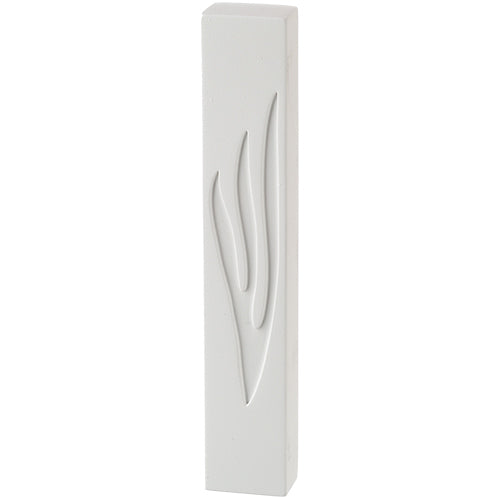Mezuzah White Square Debossed Shin
