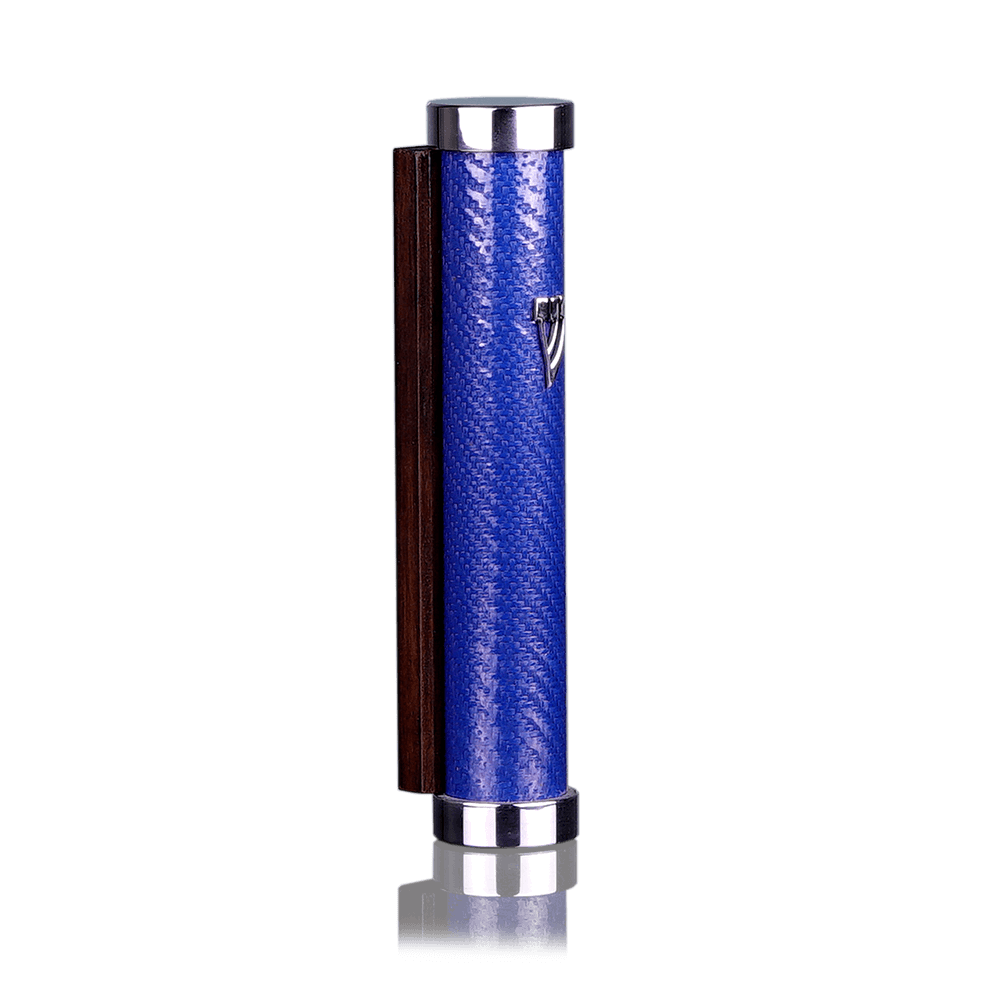 Mezuzah Tzfat Carbon Blue