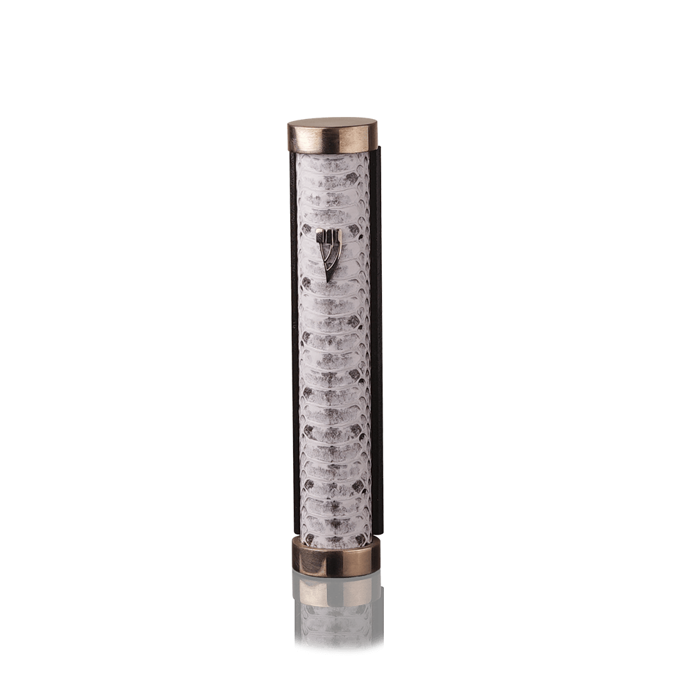 Mezuzah Tzfat Python White