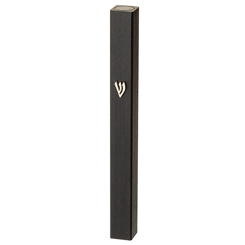 Aluminum Mezuzah - Black Square 15Cm