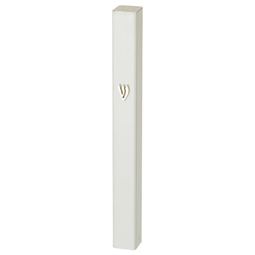 Aluminum Mezuzah - White Square 15cm