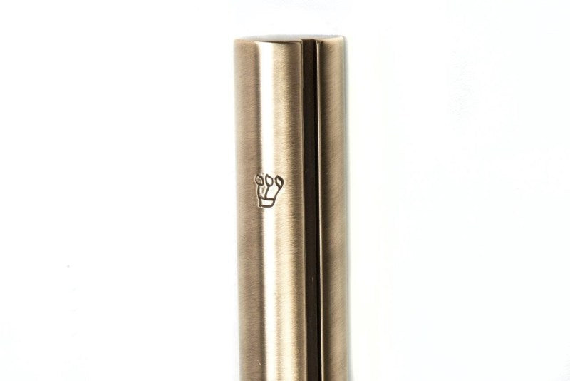 Round Mezuzah with Slot & Engraved Shin | Brass