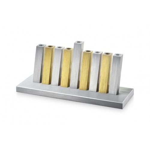 Kinetic Hanukkah Menorah Aluminum - Gold & Silver Rods