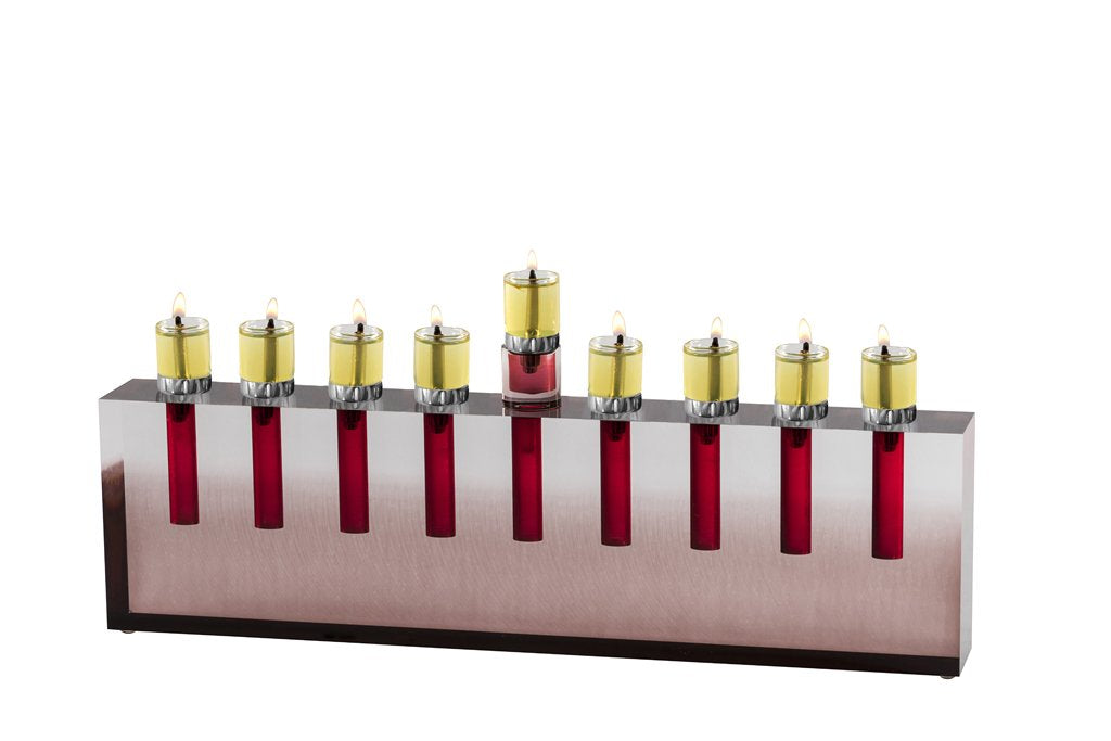 Burgundy Acrylic Oil Menorah