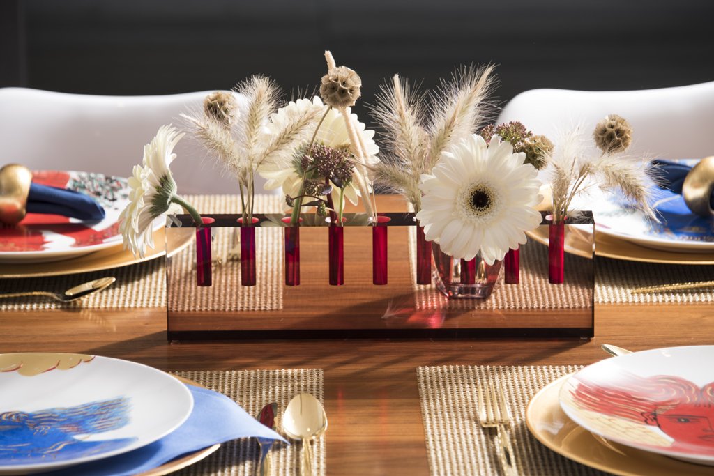 Burgundy Acrylic Oil Menorah