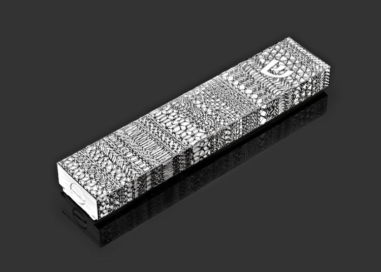 Ribbon Lace Black Background Mezuzah