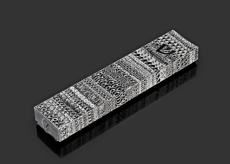 Ribbon Lace Black Background Mezuzah