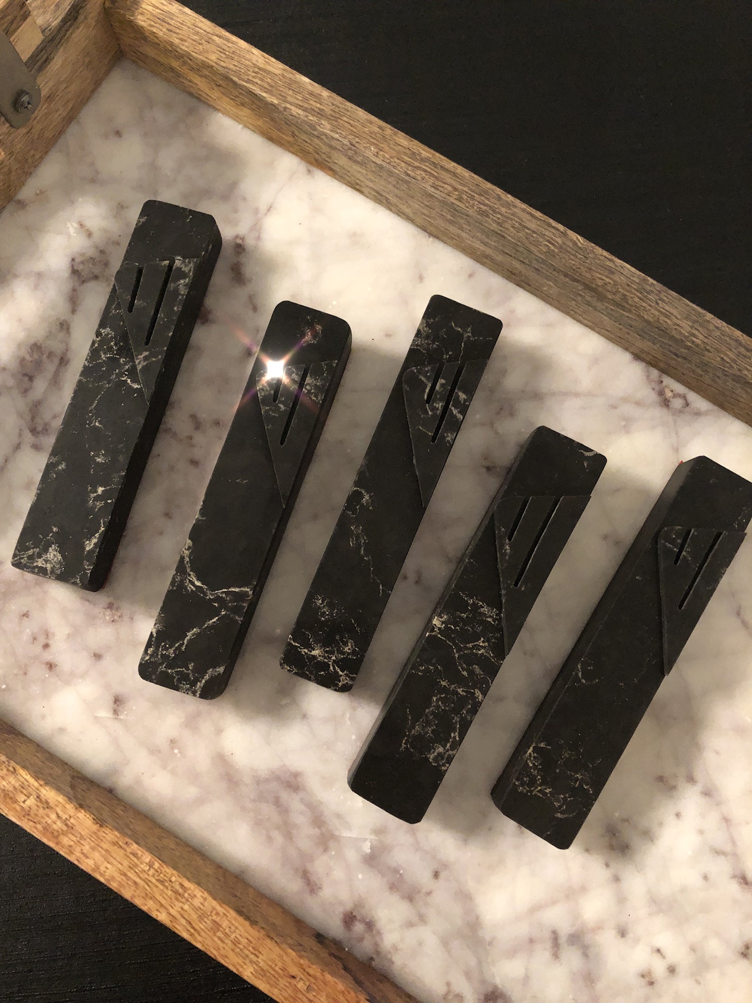 Eclipse Mezuzah Black Marble