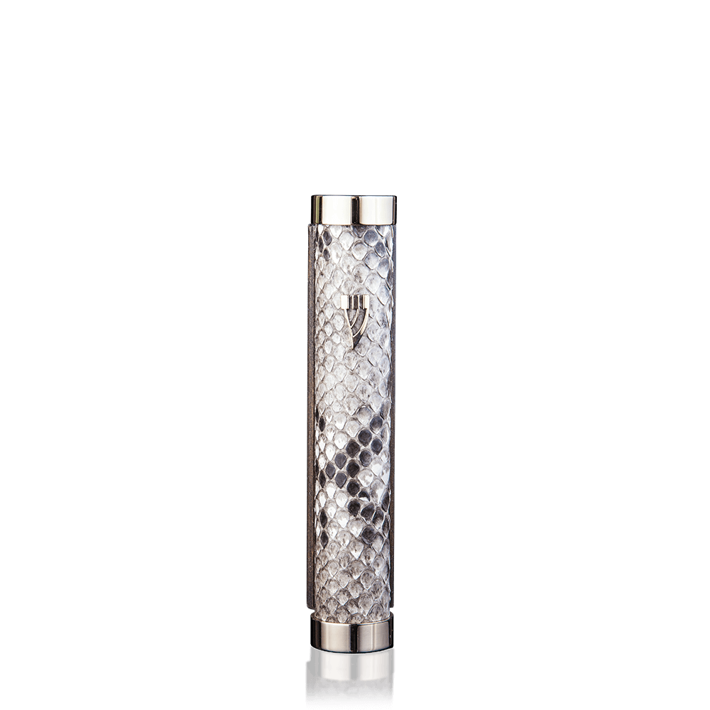 Mezuzah Tzfat Python Silver Grey