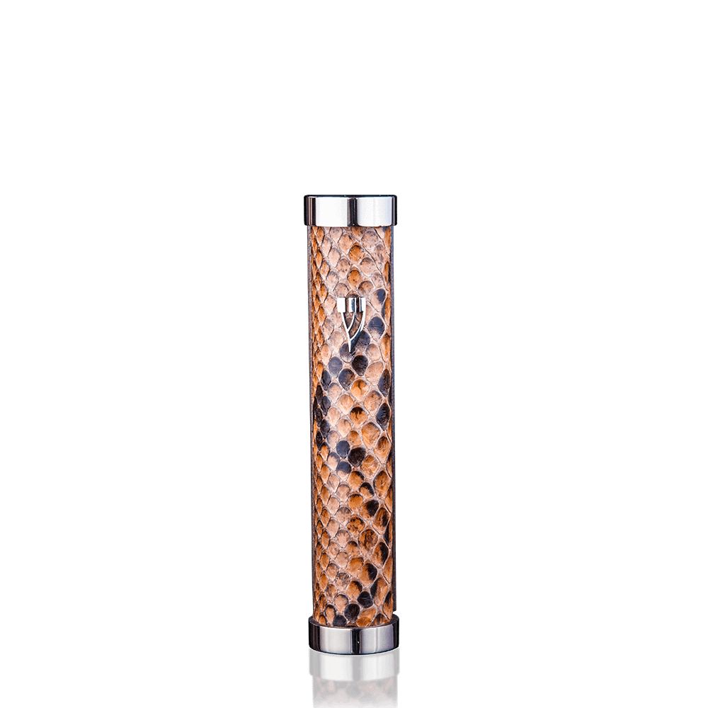 Mezuzah Tzfat Python Deep Orange