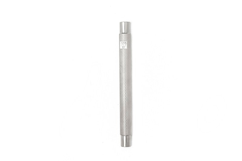 Textured Mezuzah with Stamped Shin | Nickel Matte