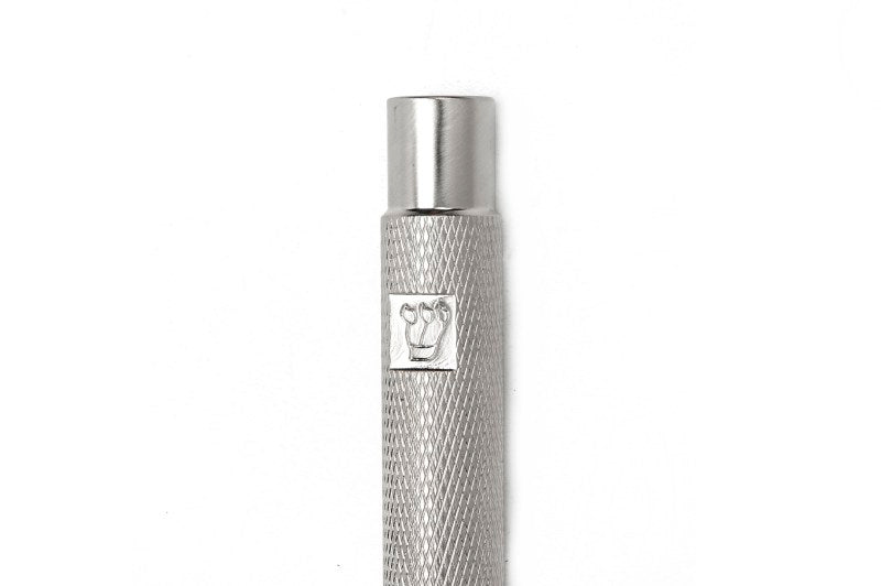 Textured Mezuzah with Stamped Shin | Nickel Matte