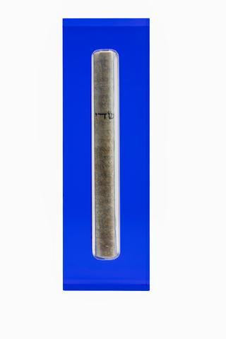 The Lucite Mezuzah Medium Blue