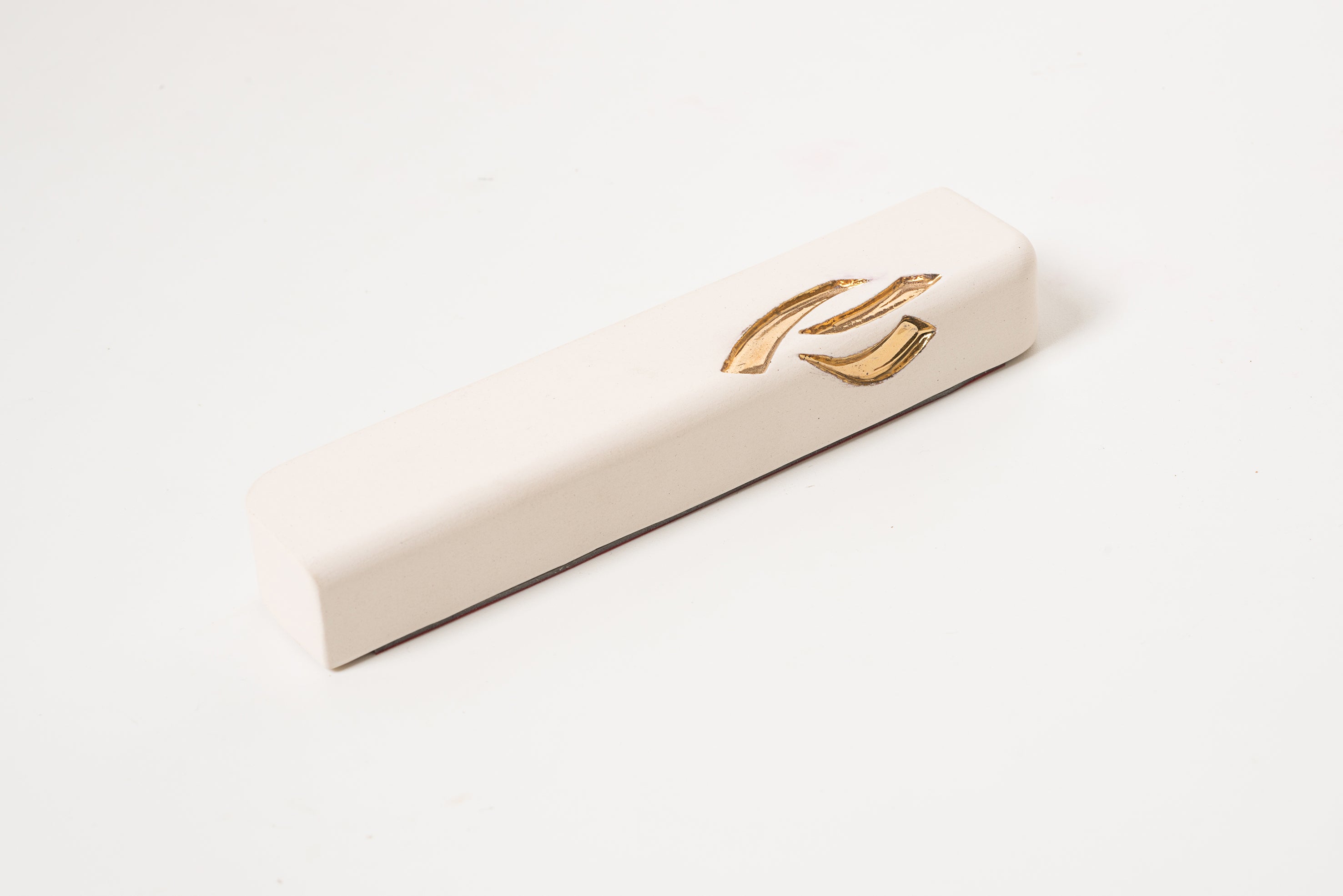 Ceramic Mezuzah with 24K Gold Shin