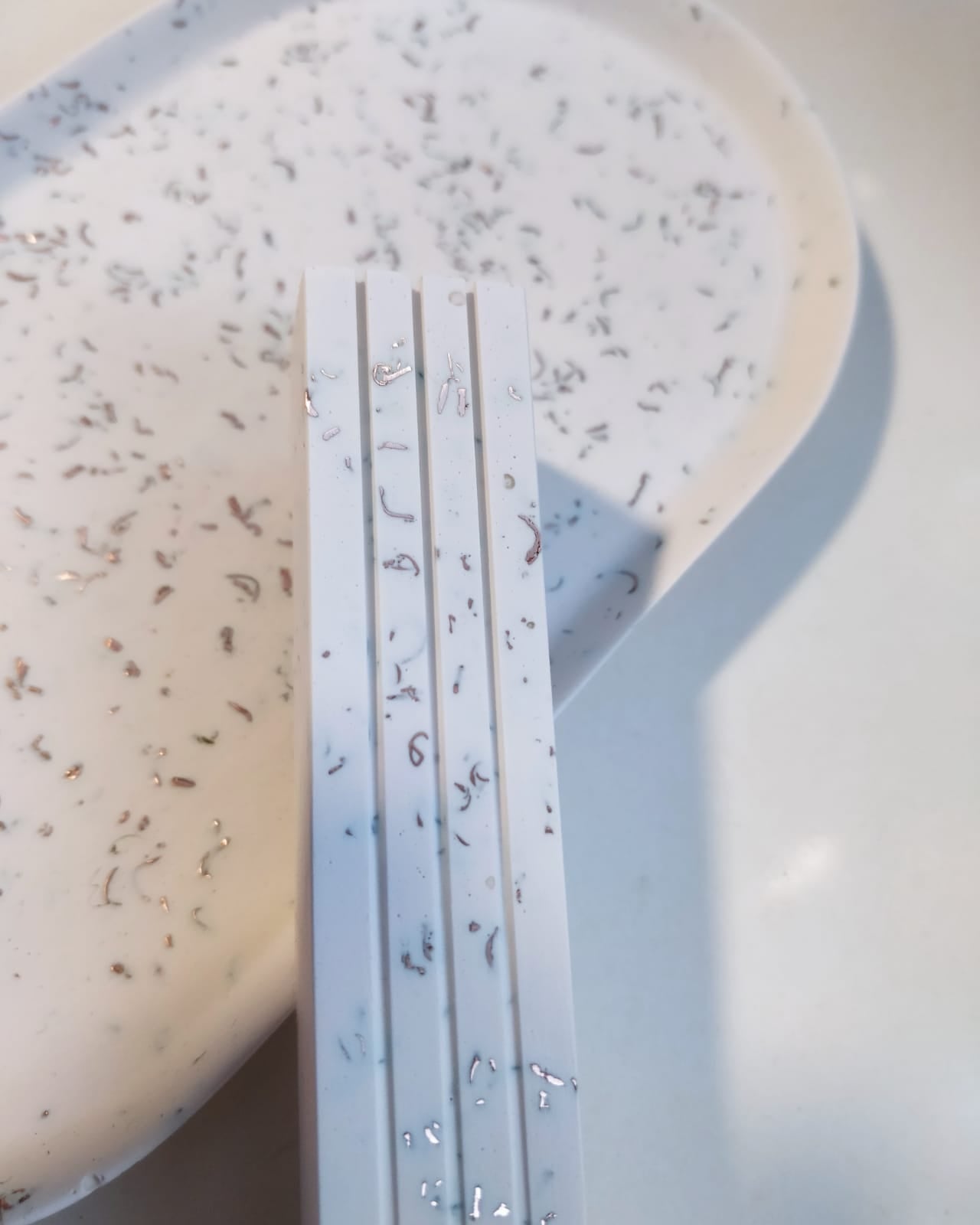 Textured Natural | White Terrazzo with Silver